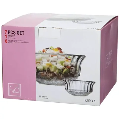 Набор стеклянных салатников 7шт «КОНЬЯ-F&D» 97400BFD