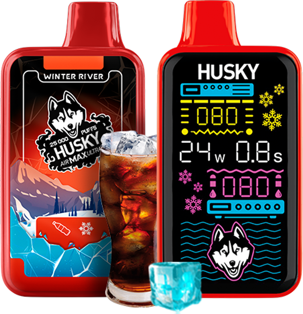 Husky Airmax Ultra Winter river - холодная кола 25000 затяжек 20мг Hard (2% Hard)