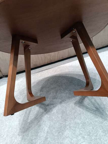 Журнальный столик Vario Ø80х46 см, черная керамика, орех