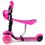 Самокат трехколесный 3в1, колеса PVC 8 см со светом, заднее колесо без света, 4 положения ручки, 3 ц