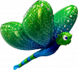 Шар (34""/86 см) Фигура, 3D Стрекоза, Зеленый, 1 шт. Б120