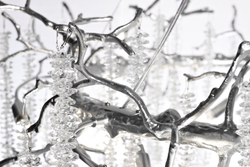 Люстра 80х45см Garda Decor серебряная со стекляными каплями