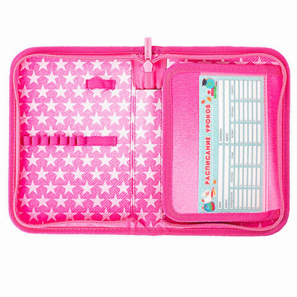 Пенал BRAUBERG, 1 отделение, 1 откидная планка, полиэстер, 21х14 см, "Happy kitten", 270308