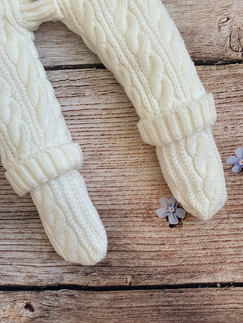 Комбинезон вязаный меховой капюшон с помпоном  "АйШах" (закрытые ножки) (Цвет: Фиолетовый, Размер: 24)