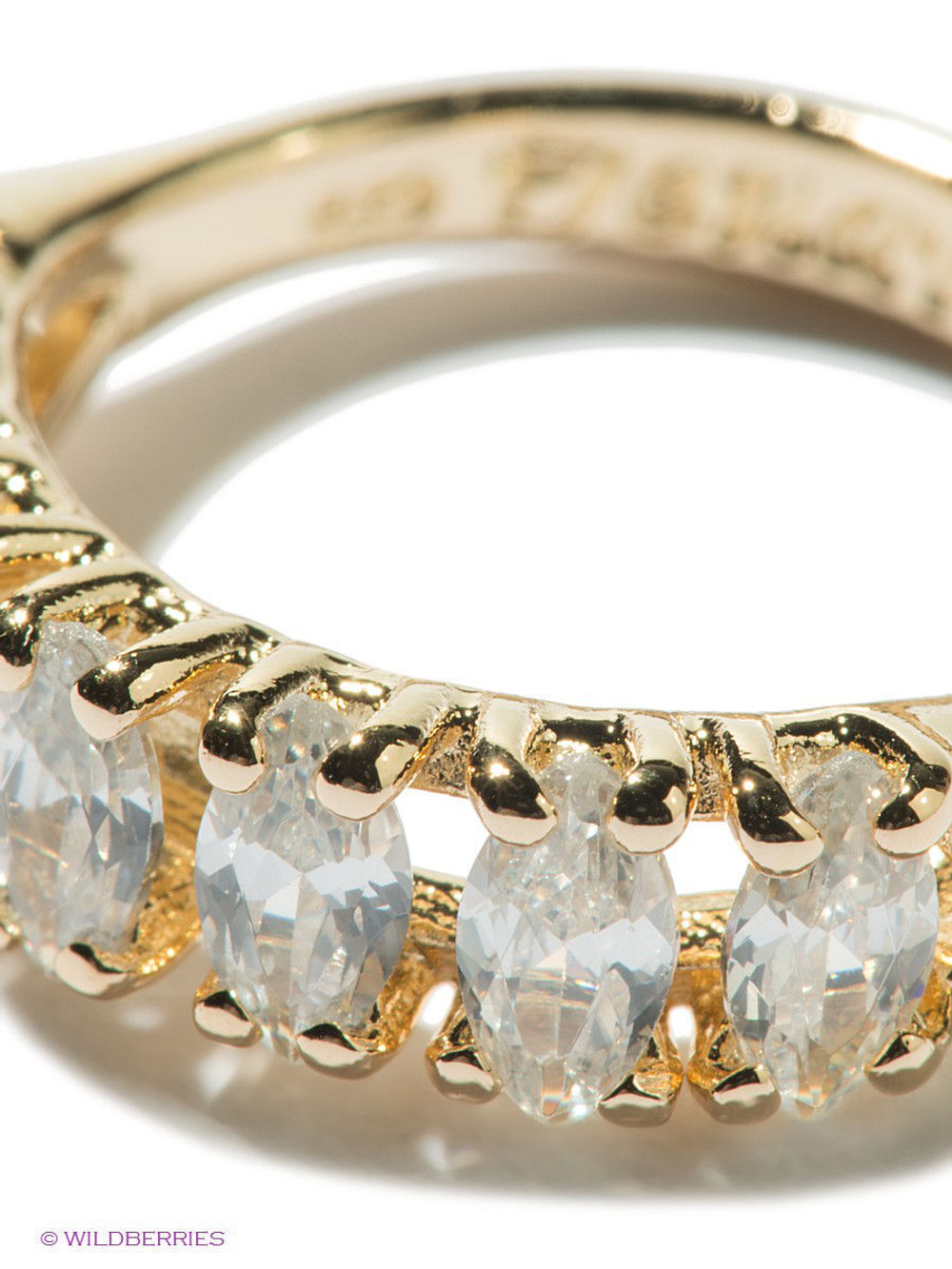 "Каритера" кольцо в золотом покрытии из коллекции "Runway" от Jenavi