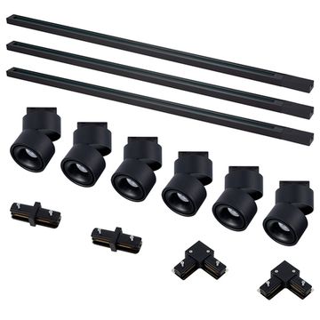 Комплект трековый однофазный LED 6*12W 3000К ST2652.430.06 чёрный Base ST-Luce