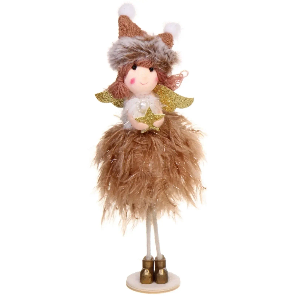 Фигурка новогодняя «Зимний показ мод» 20 см (микс), Бежевый