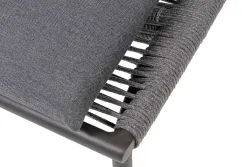 "Авиньон" кресло плетеное из роупа, каркас алюминий серый (RAL7022) муар, роуп серый круглый, ткань темно-серая 027