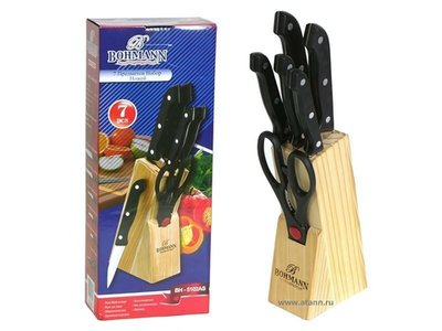 Набор ножей 7 предметов на деревянной подставке, 5102BHAS/207AS