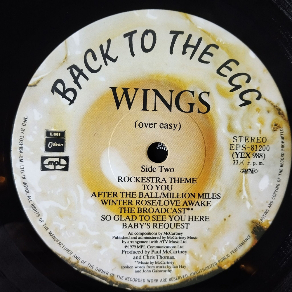 Винтажная виниловая пластинка LP Paul McCartney Wings Back To The Egg (Japan 1979) (No Obi) Spin It On
