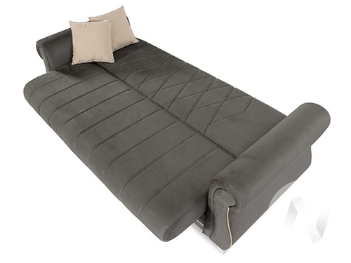 Диван прямой Бриз 2 (БД) НПБ ОПОРЫ БЕЛЫЕ/GROUND 06 (песочно-серый)/GROUND 05 (серый)