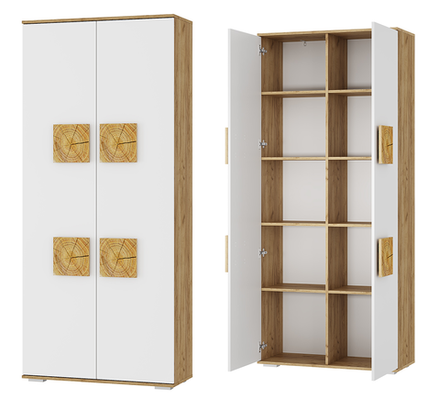 Шкаф 2-х створчатый Тиволи ШК-01 крафт/белый