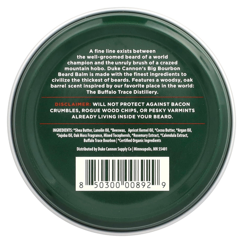 Duke Cannon Supply Co., Бурбонский бальзам для бороды, дубовая бочка, 48 г (1,6 унции)