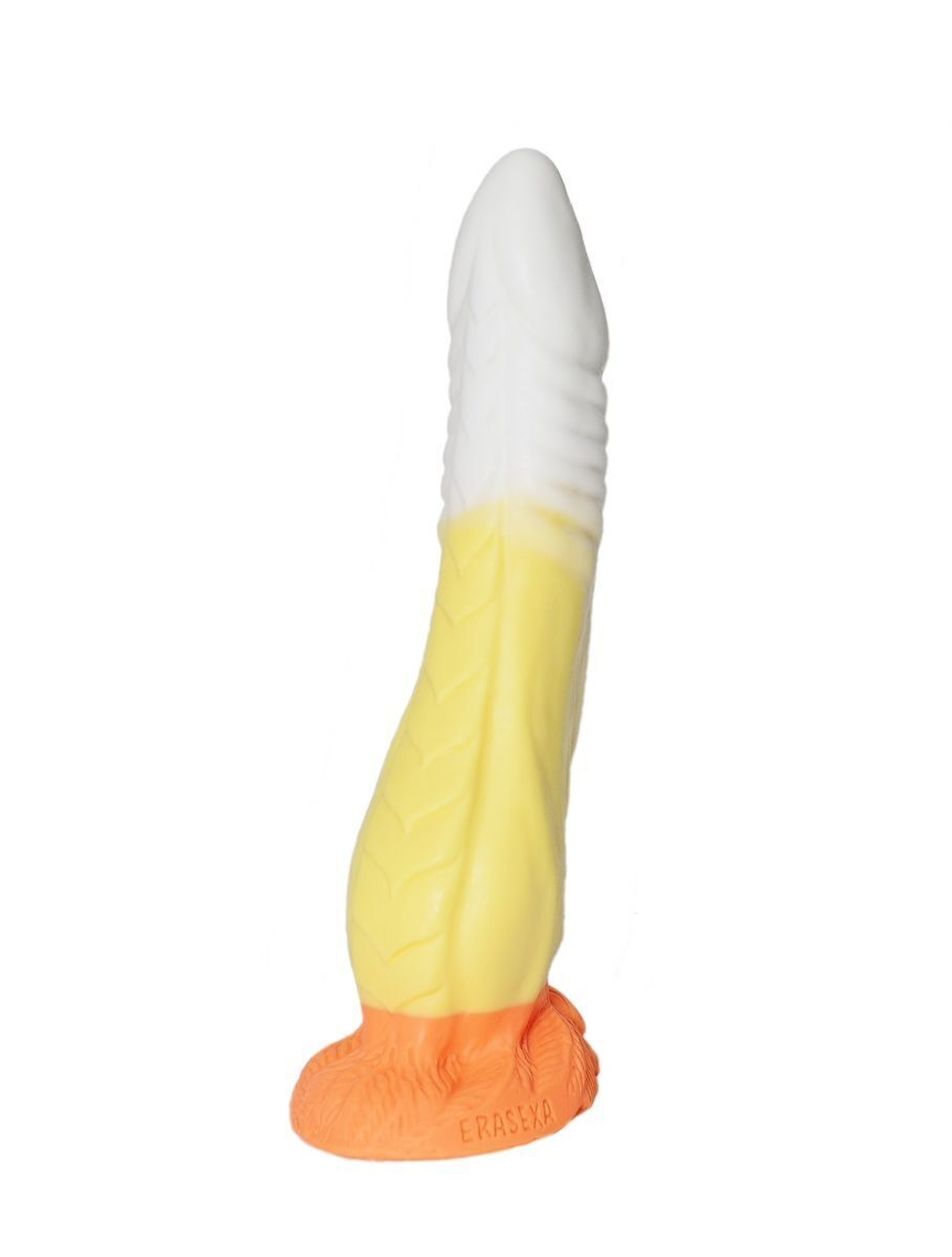 Бело-жёлтый фаллоимитатор Феникс - 28 см. (Цвет: белый с желтым)