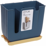 Подставка для столовых приборов «Стиль» 16*15*7,5см 3 секции с поддоном пластиковая, микс