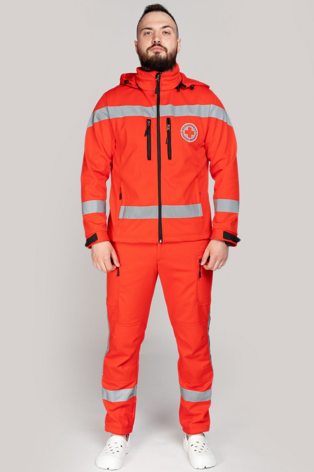 Куртка демисезонная мужская Скорая помощь MedicLine SOFTSHELL красная