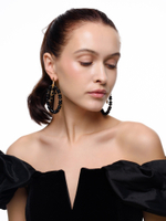 Серьги "Black night" из черного агата Gold