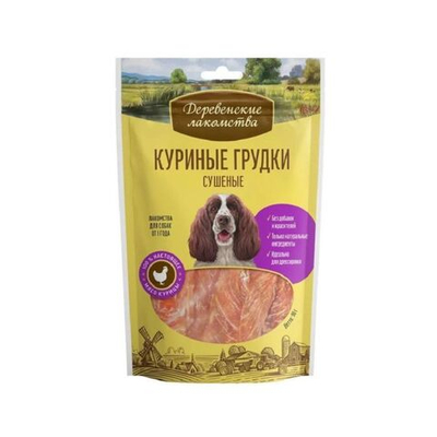 Деревенские лакомства куриные грудки сушеные 90г