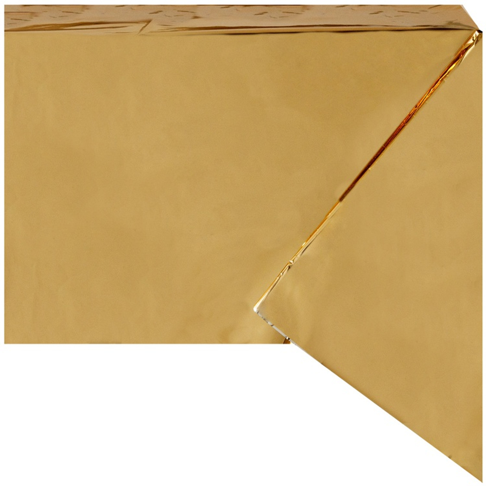 Скатерть фольгированная в золотом цвете, 137х182 см