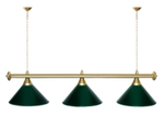 Лампа STARTBILLIARDS 3 пл. (плафоны зеленые,штанга золотая,фурнитура золото)