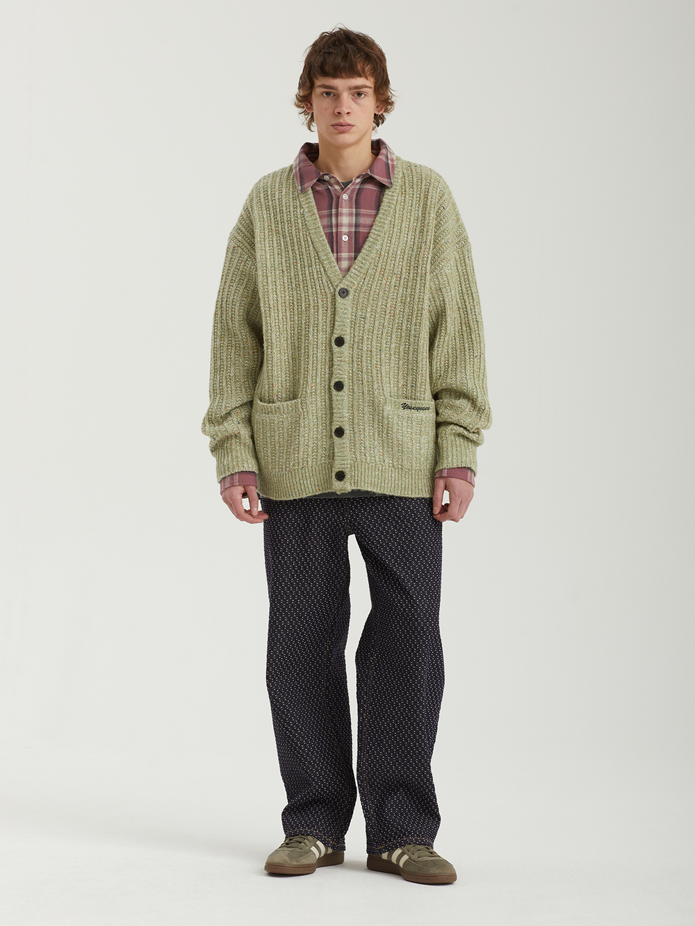 Мужской Кардиган Speckle Yarn Knit