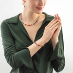Серьги Coeur de Lion Hoop Multicolour Pastel Gold 30мм 0147/23-1590
