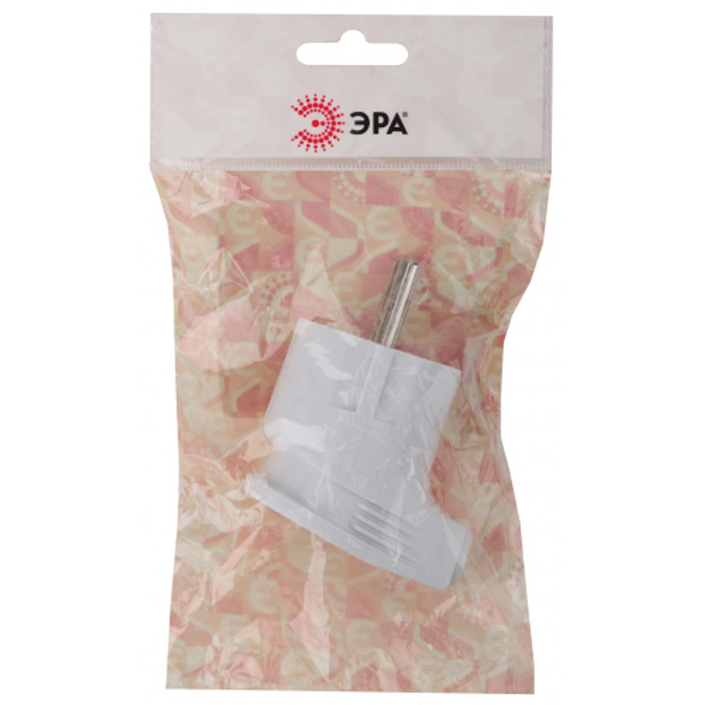 Вилка ЭРА Vx3-W с заземлением угловая 16A белая