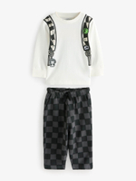 Лонгслив и брюки в комплекте для мальчика Next B84-717, Белый, Серый