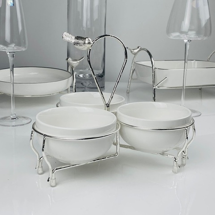 Lenardi 163-036 Менажница 22,5см MELODY в под.уп.(х12)Фарфор, металл