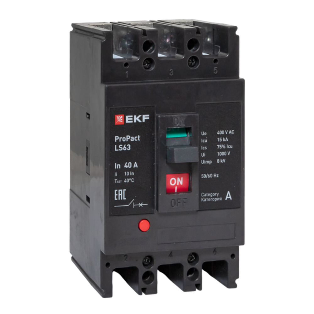 Автоматический выключатель в литом корпусе  EKF mccb-63-15-3-40-ls