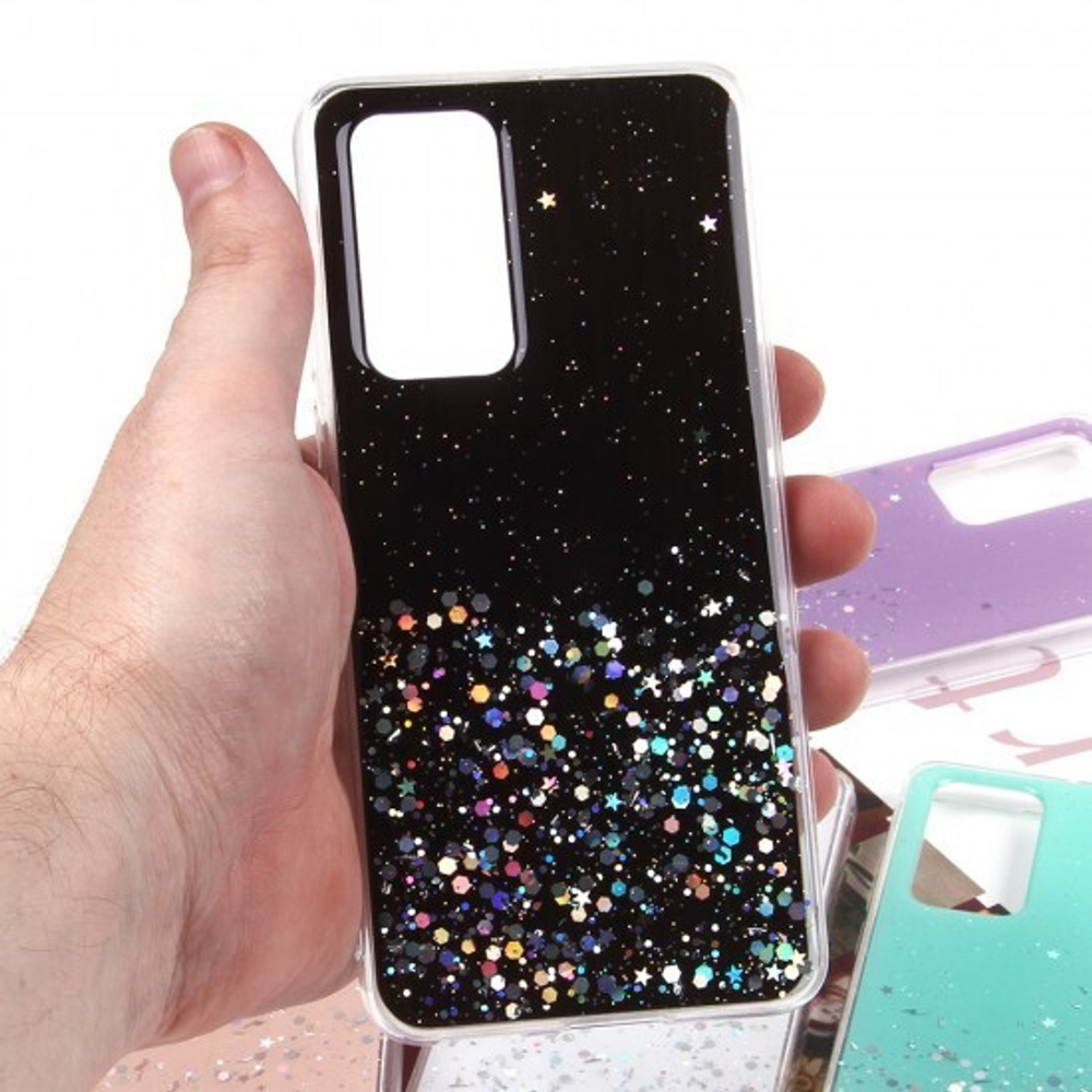 Чехол ТПУ с блестками для Huawei P40, 011057 Белый