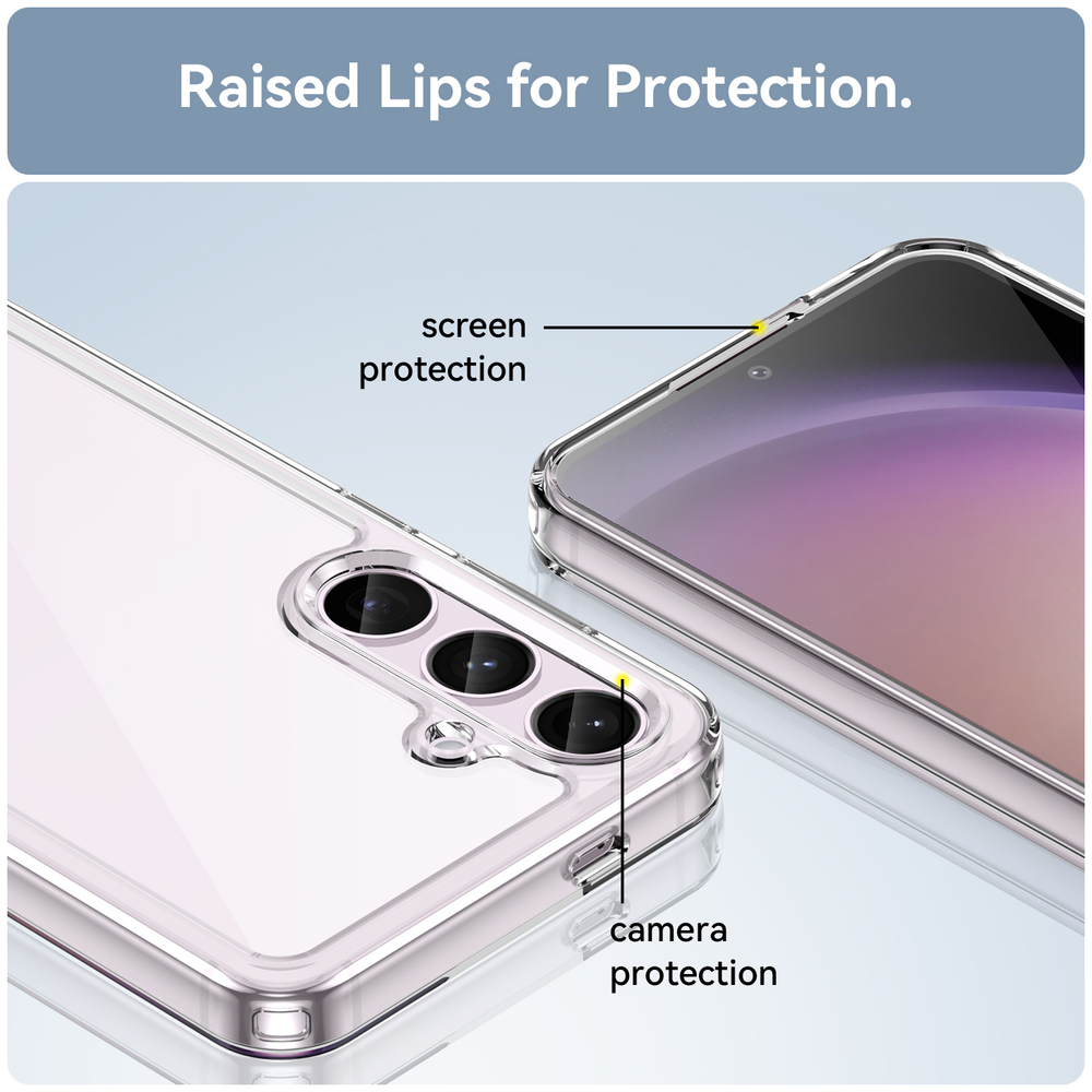 Чехол c усиленными боковыми рамками для Samsung Galaxy S24+, прозрачные рамки