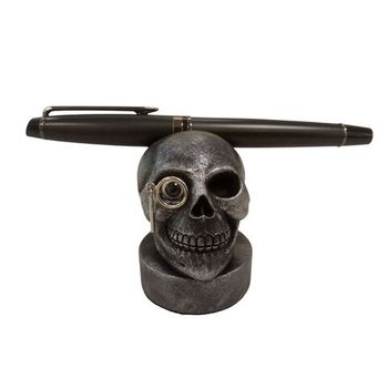 Подставка для ручки "Череп-2" серебристая (AI-H-SE)