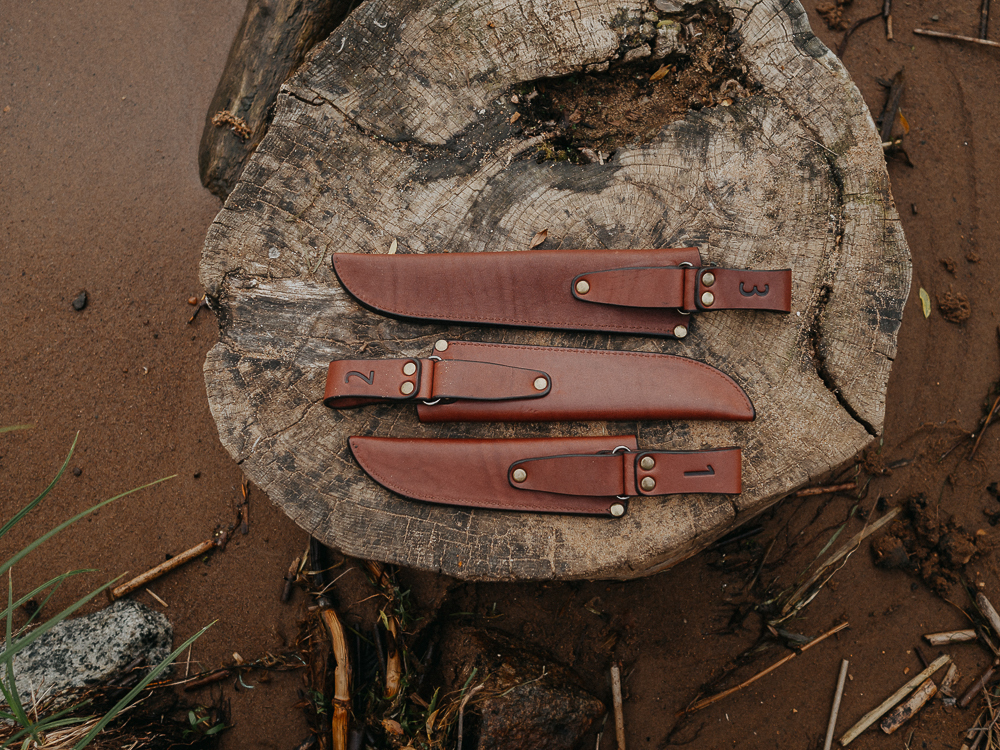 Ножны-чехол для ножа кожаный без гарды Prival Н3 Premium,  для клинка  до 255х55мм