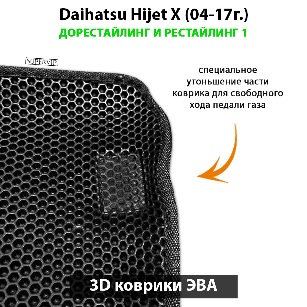 Передние автомобильные коврики ЭВА для Daihatsu Hijet X (04-17г.) дорестайлинг и рестайлинг 1