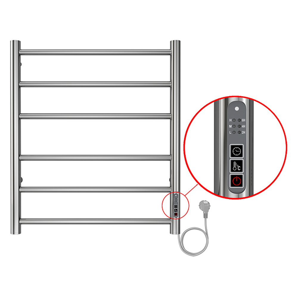 Полотенцесушитель электр. Azario Parma 53.2х60, Хром