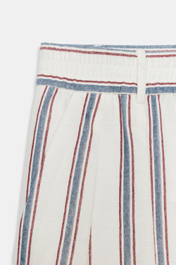 ZARA БРЮКИ BALLOON В ПОЛОСКУ — ZW COLLECTION, ЭКРЮ