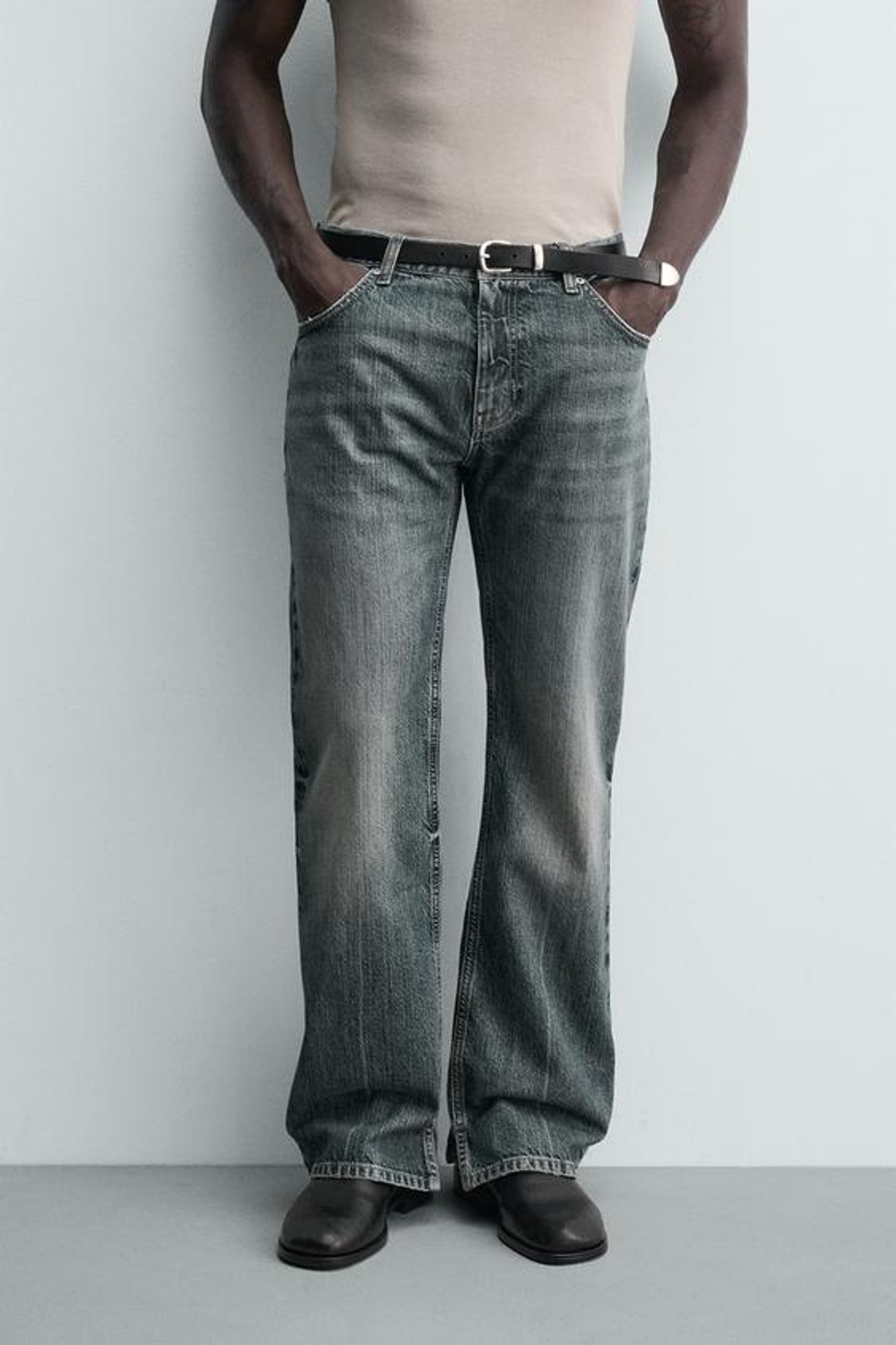 ZARA ДЖИНСЫ FLARE FIT, ЧЕРНИЛЬНО-СИНИЙ