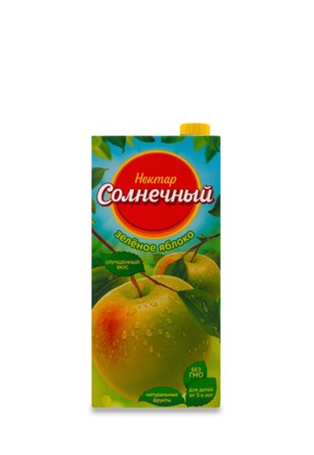 Сок натуральный Нектар Солнечный зеленое яблоко 1.9 л