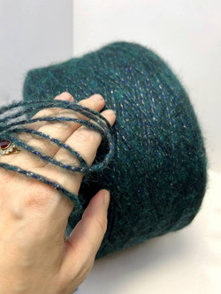 Пряжа шнур люрекс с пухом альпаки мериноса мохера Спетаколо