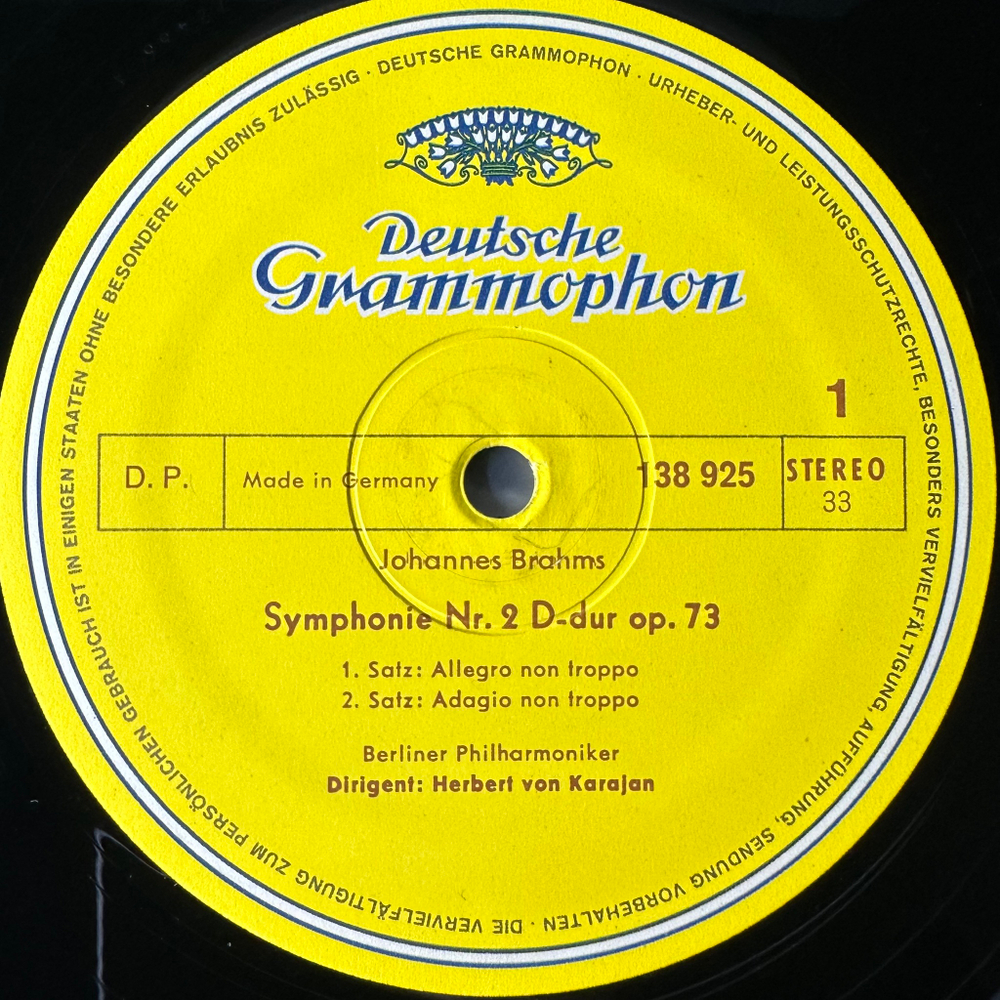 Брамс - Симфония № 2 (Германия 1972г.)