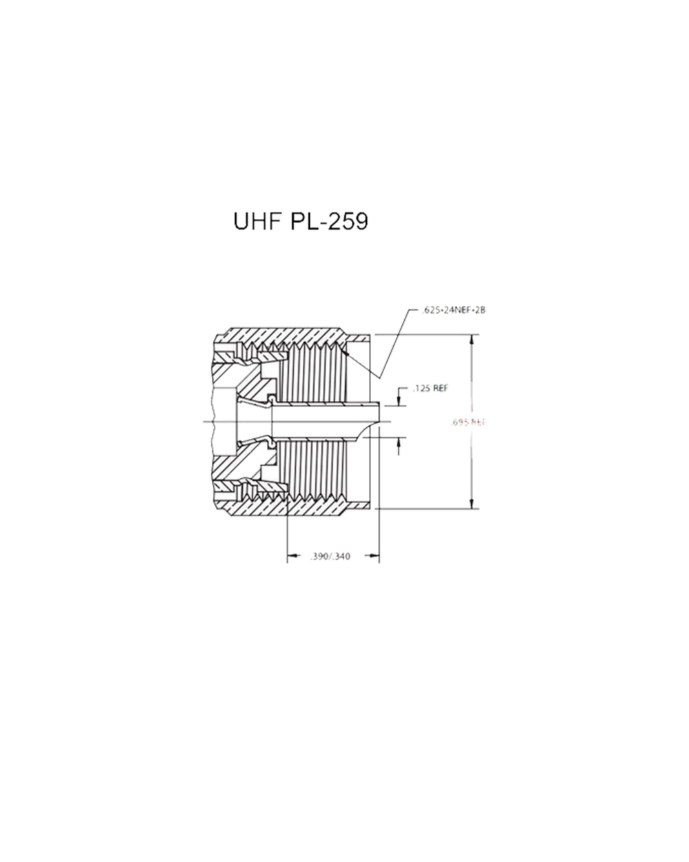 Переходник-удлинитель UHF-UHF для иммерсионных преобразователей (IST-UU-TS)