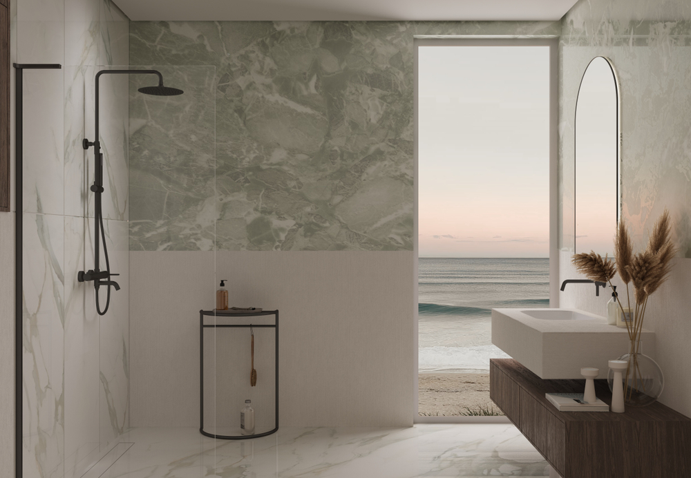 Душевая стойка Vincea Villa VSFS-1VL1MB с изливом, 25см верх. душ из нерж. стали, черный