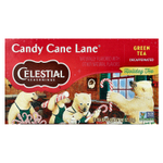 Celestial Seasonings, Holiday Green Tea, Candy Cane Lane®, без кофеина, 18 чайных пакетиков, 35 г (1,2 унции)