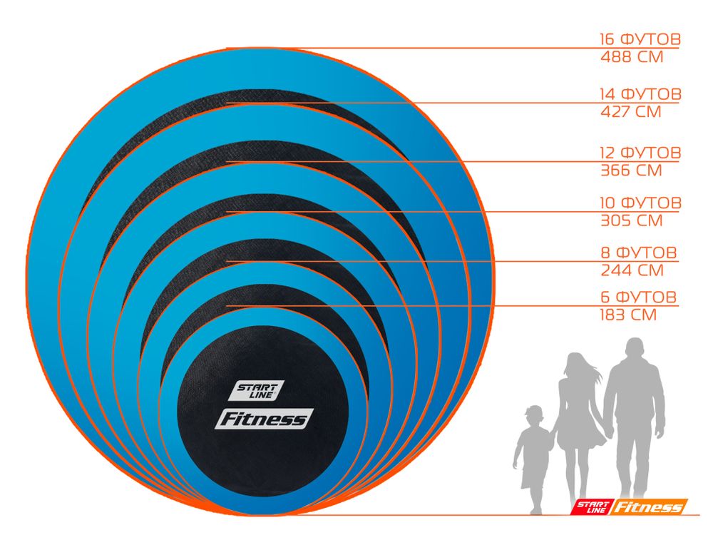 Батут StartLine Fitness 14 футов (427 см) с внутренней сеткой и держателями