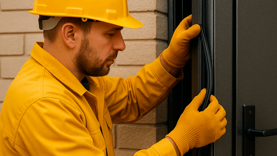 Уплотнитель на входной металлической двери