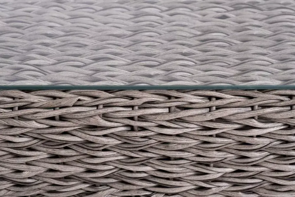 "Капучино сингл" лаунж-зона из искусственного ротанга (гиацинт), цвет серый