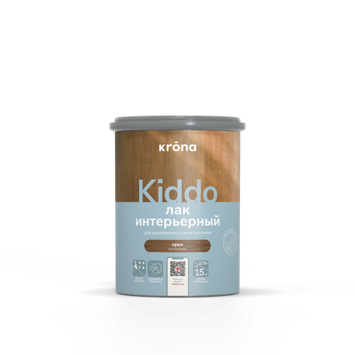 Лак интерьерный KRONA KIDDO орех 0,75 л