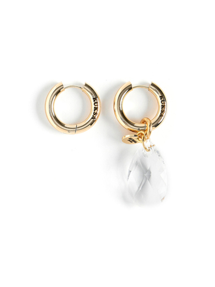 Серьги "Big crystal" Gold