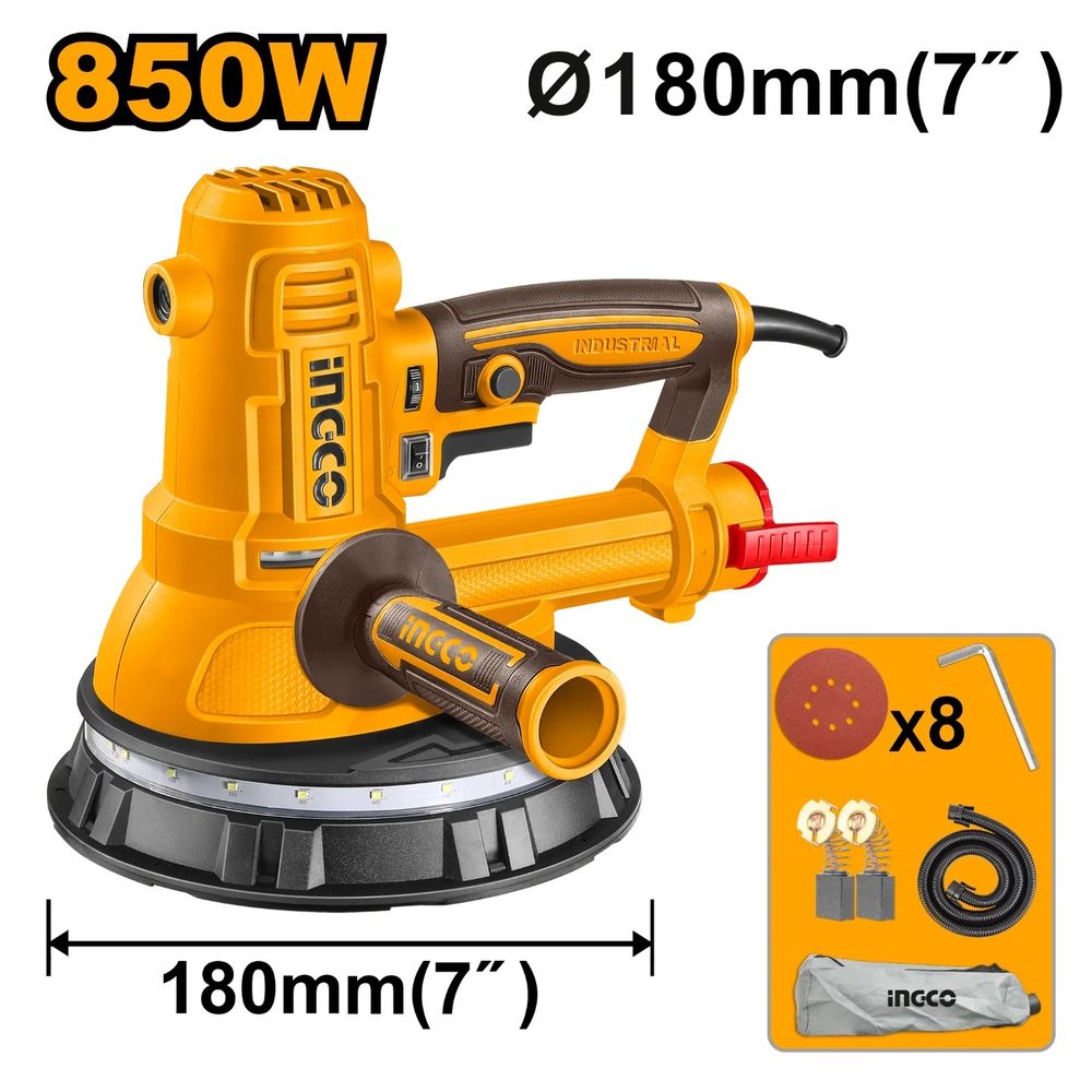 Шлифовальная машина для стен(Жираф) INGCO DWS10508 INDUSTRIAL 850 Вт 180 мм